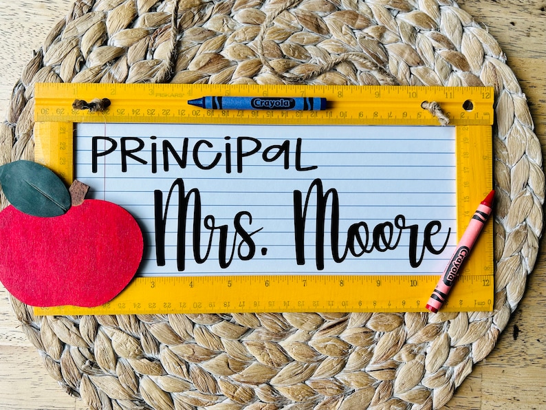 Principal Sign, Chalkboard Sign, Teacher Christmas Gift, Personalized Teacher Sign, Teacher Appreciation Gift, Back to School, End of School image 4