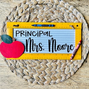 Principal Sign, Chalkboard Sign, Teacher Christmas Gift, Personalized Teacher Sign, Teacher Appreciation Gift, Back to School, End of School image 10