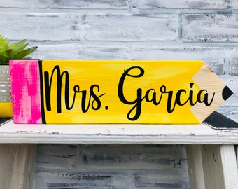 Teacher Gift, Teacher  Appreciation Gift,  Gift for Teacher, Teacher Sign, Personalized Teacher Pencil Sign, Teacher  Graduation Gift