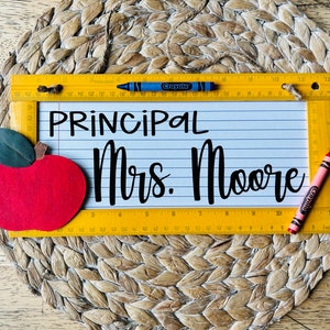 Principal Sign, Chalkboard Sign, Teacher Christmas Gift, Personalized Teacher Sign, Teacher Appreciation Gift, Back to School, End of School image 3