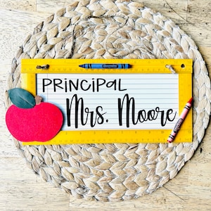 Principal Sign, Chalkboard Sign, Teacher Christmas Gift, Personalized Teacher Sign, Teacher Appreciation Gift, Back to School, End of School image 1