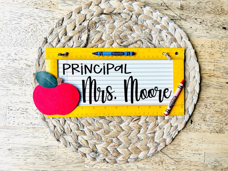 Principal Sign, Chalkboard Sign, Teacher Christmas Gift, Personalized Teacher Sign, Teacher Appreciation Gift, Back to School, End of School image 1