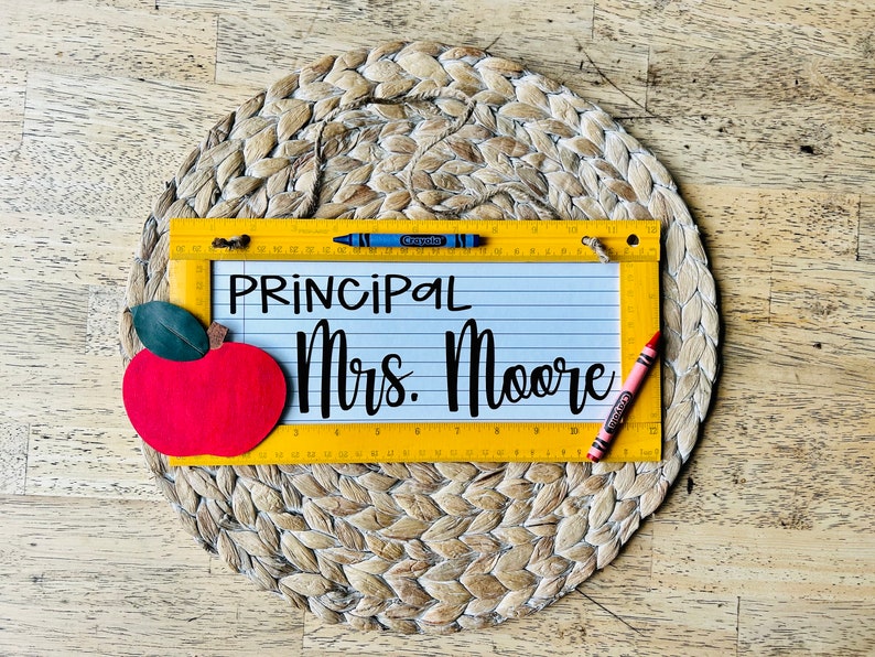 Principal Sign, Chalkboard Sign, Teacher Christmas Gift, Personalized Teacher Sign, Teacher Appreciation Gift, Back to School, End of School image 5