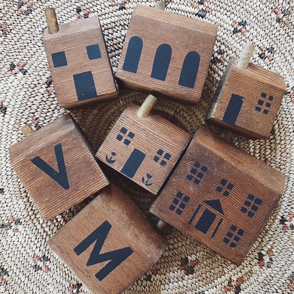 Painted Wooden Block Etsy