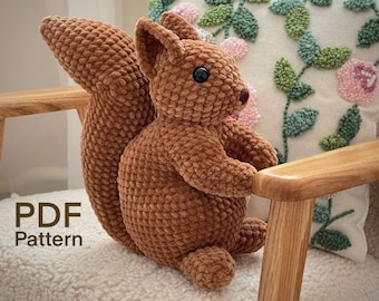 Crochet Squirrel Pattern Forest Animal Amigurumi PDF Tutorial