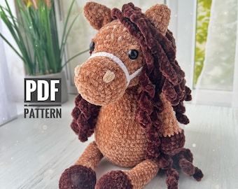 Crochet horse pattern, Amigurumi horse, Cute crochet animal pattern