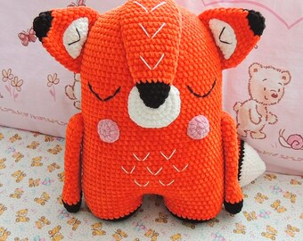Fox amigurumi crochet pattern, Fox plush pattern, cute fox crochet pattern, Fox Nordic pillow crochet pattern, amigurumi fox PDF pattern