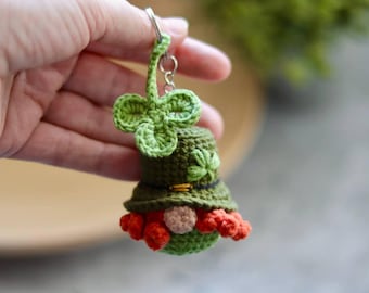 Crochet patterns Saint Patrick gnome keychain, Crochet keychain amigurumi pattern, Small Gnome Crochet Patterns