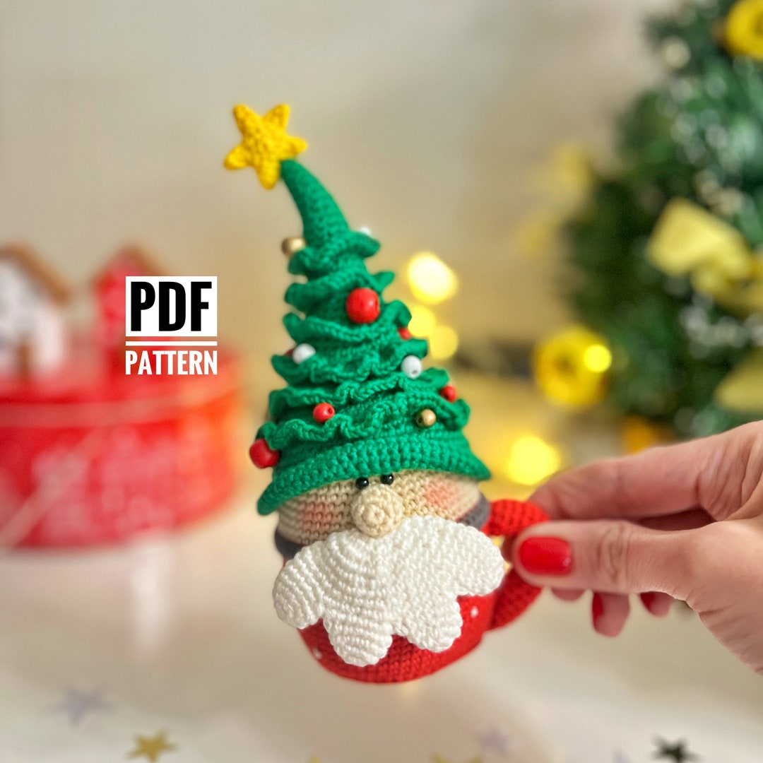Crochet Pattern Christmas Mug, Crochet Pattern Christmas Gnome