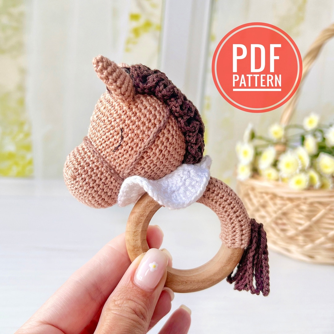 Crochet Horse Rattle Pattern, Amigurumi Horse, Cute Crochet Animal Pattern Etsy