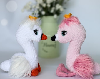 Crochet pattern “ Swan and Flamingo" 