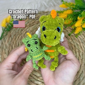 Crochet Pattern Dragon keychain