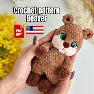 May include: Crochet pattern for a brown beaver amigurumi toy. The pattern is available as a PDF download. The pattern is for sale in the United States.