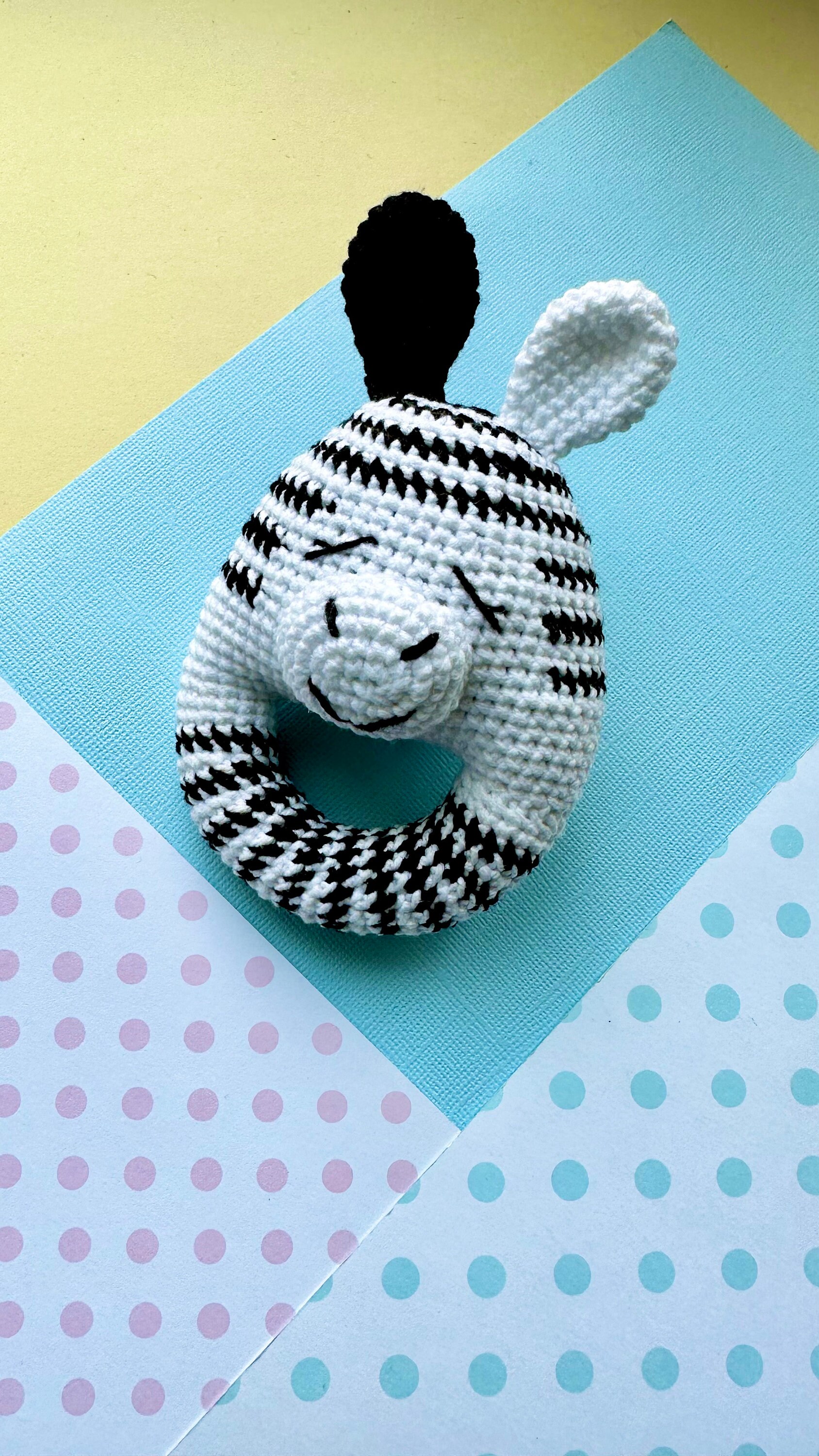 Crochet Rattle Teething Toy Zebra Pattern Easy Tutorial Animal Crochet ...