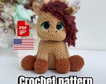 Crochet pattern horse, amigurumi horse, pattern English