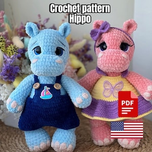Crochet pattern Hippo