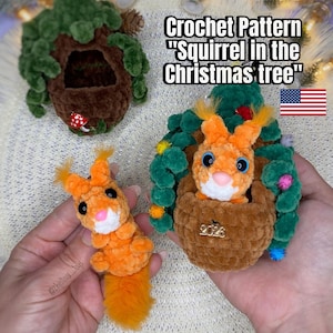 Crochet Pattern «Squirrel in the Christmas tree»