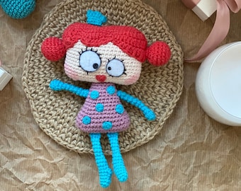 Crochet pattern doll girl clothes amigurumi toy crazy Funny little doll DIY small gift for child pattern Doll entertaining Crochet tutorial