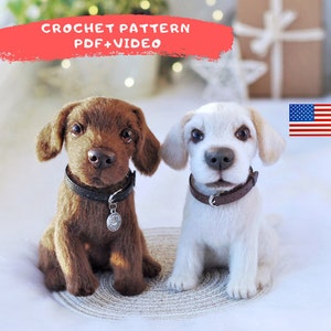 Labrador retriever Crochet Pattern, Realistic Dog Crochet Pattern, Puppy Crochet Pattern, DIY Labrador dog, Crochet figurine Dog