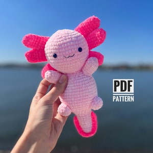 Axolotl crochet pattern, Amigurumi axolotl, Axolotl plush toy