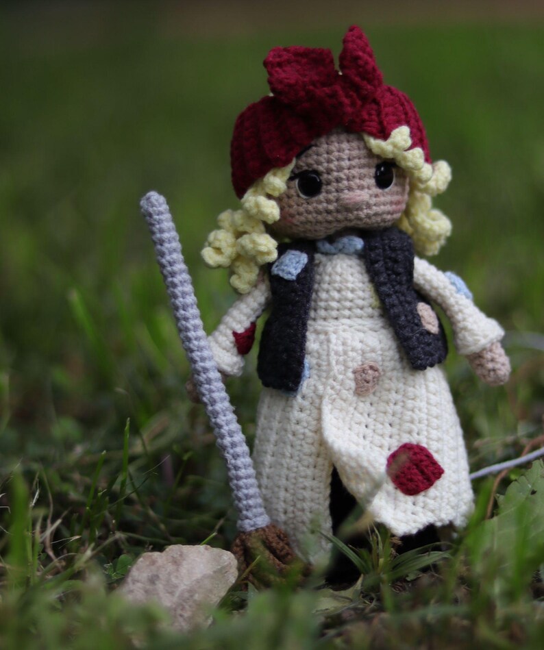 Witch crochet pattern amigurumi old witch doll toy witcher on a broom pattern English PDF image 5