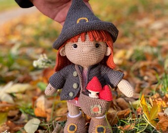 Crochet ENGLISH Pattern Witch Doll, Amigurumi Halloween Doll Tutorials