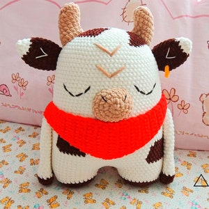 Bull cow amigurumi crochet pattern, Cow plush pattern, cute cow crochet pattern, cow bull Nordic pillow crochet pattern, amigurumi cow PDF
