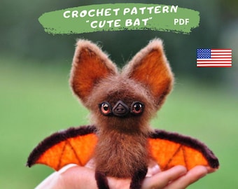 Amigurumi pattern, Pattern Crochet Bat, Plush Bat, Crochet Bat pdf how, Bat amigurumi, kawaii bat toy pattern, crochet pattern English