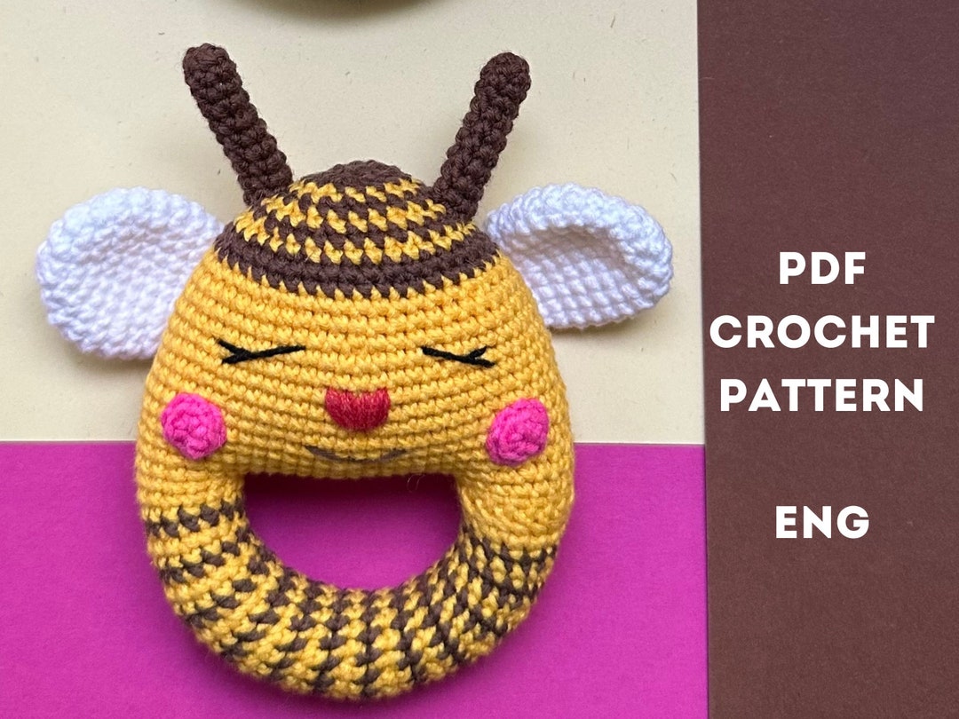 CROCHET Rattle Teething Toy BEE PATTERN Easy Tutorial Animal Crochet ...