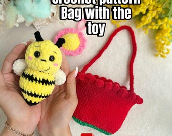 Crochet pattern Bag with the toy