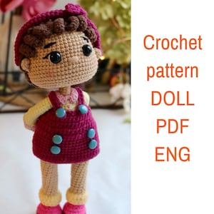 Crochet doll pattern amigurumi Doll with Clothes Tutorials Easy pattern doll toy Amigurumi Princess pattern cute Doll pattern in pdf English