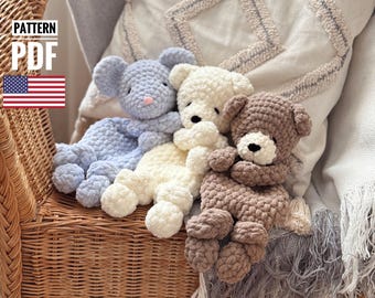 Crochet snuggler Bear pattern.