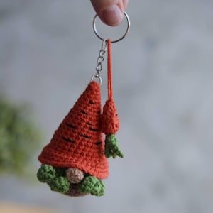 Crochet patterns gnome Carrot, Crochet keychains amigurumi pattern, Small Gnome Crochet Patterns