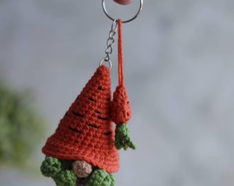 Crochet patterns gnome Carrot, Crochet keychains amigurumi pattern, Small Gnome Crochet Patterns