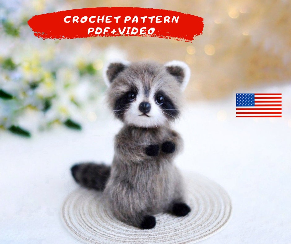 38 Racoon Crochet Patterns for Woodland Amigurumi, Hats, Appliques, and Cozy Handmade... 4 Crochet pattern raccoon ornament
