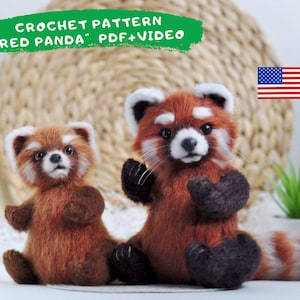 Red Panda CROCHET PATTERN,  Amigurumi red panda tutorial, Rainforest animal pdf, Diy red panda, lesser panda pattern, Crochet animal pattern