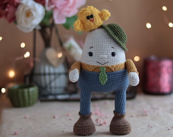 Crochet pattern Humpty Dumpty amigurumi toy doll do it yourself gift for child kids books had great fall sweatshirt