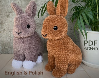 Crochet Pattern Realistic Bunny Rabbit Amigurumi English PDF