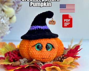 Crochet pattern Pumpkin, amigurumi Halloween, pattern English