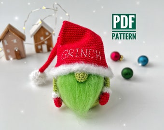 Christmas crochet gnome pattern, Crochet winter gnome, Holiday gnome amigurumi pattern