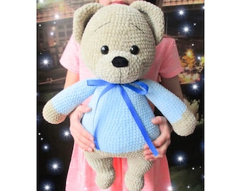 CROCHET PATTERN Big bear, Amigurumi pattern, Valentine’s day tutorial, Easter gift pattern, Bear tutorial, bear instructions, bear diy