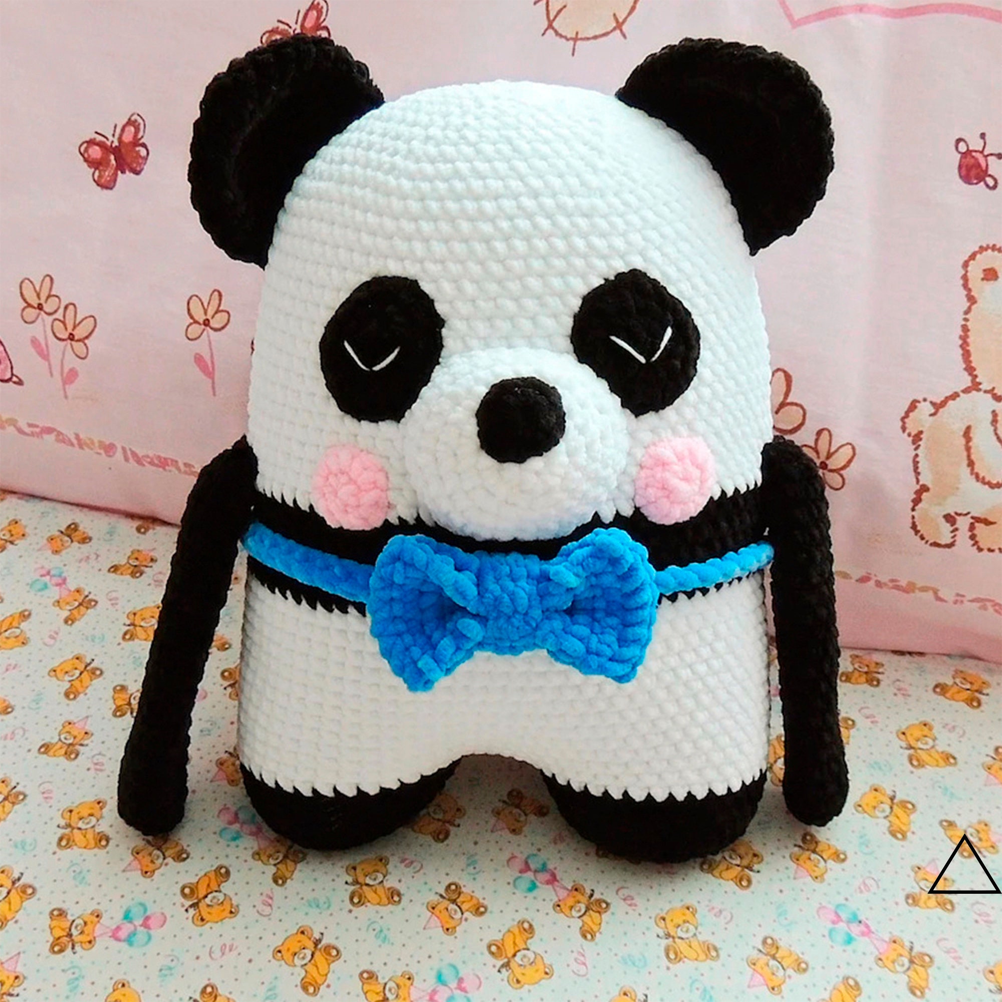 Cojín Tutorial Oso Panda Amigurumi Kit Punto De Cruz Kit De