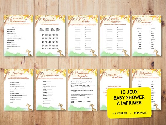 Jeux Baby Shower à Imprimer Baby Shower Thème Safari - Etsy