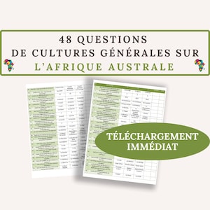 Quiz, Game Night, General Knowledge, Africa, Quiz Night, 48 Questions, Southern Africa, Countries, Questions, Multiple Choice Questions