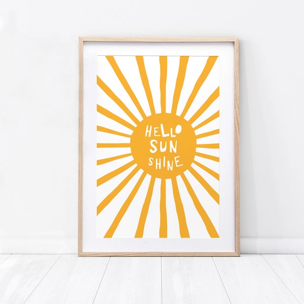 Hello Sunshine - Nursery Print - sunshine print, nursery print, baby print, decor, nursery art, baby art, weather print, nursery decor, sun