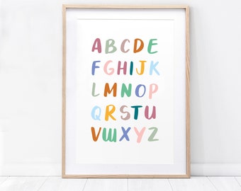 Alphabet Print - Baby Shower Gift, Nursery Print, Nursery Decor, Nursery Alphabet Print, Girls Room, Boys Room