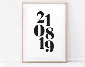 Personalised dates print - valentines day gift, anniversary print, special date print, wedding print, paper anniversary, valentines, wedding