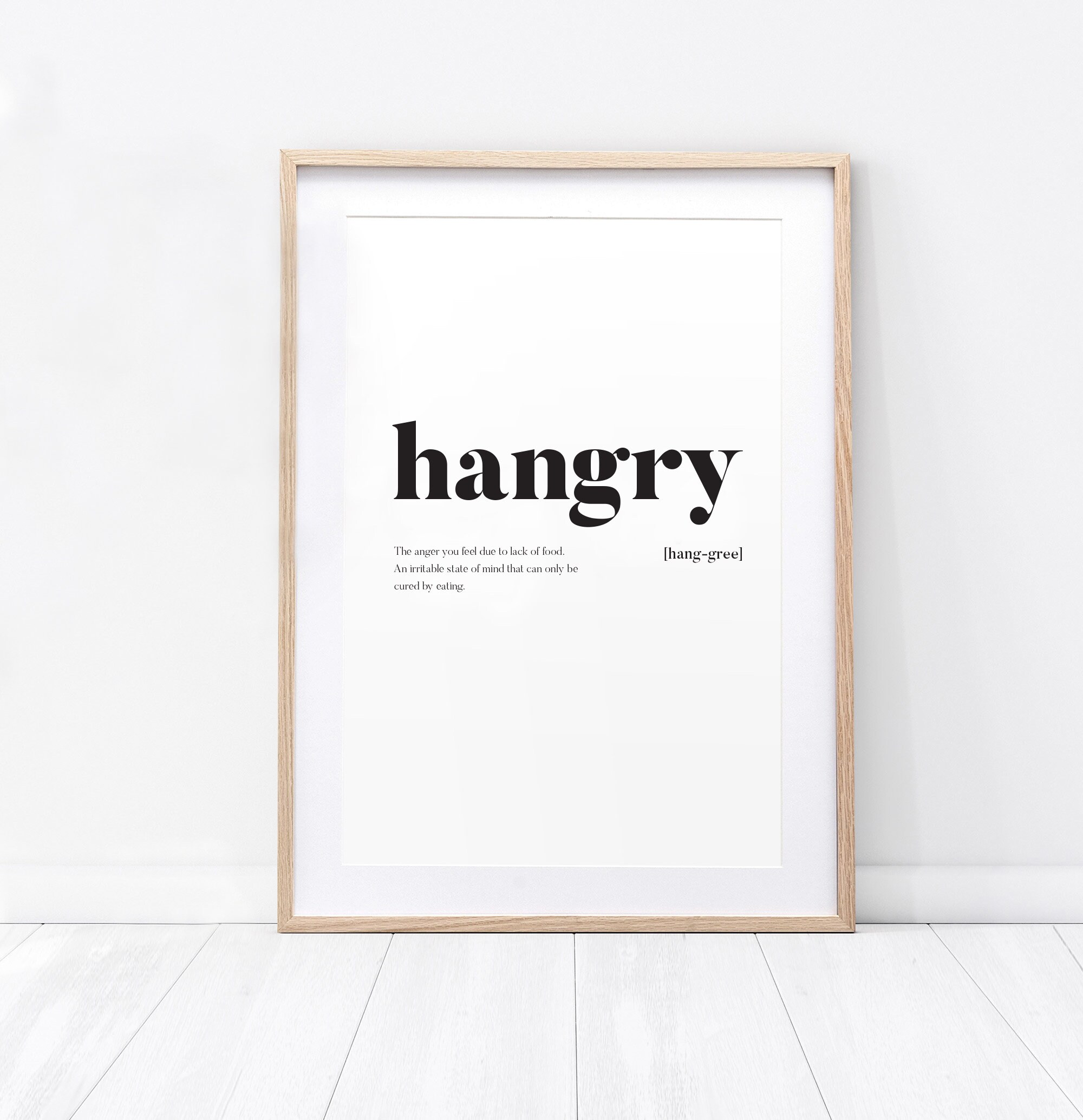 Hangry Print Definition Print, Typography Print, Funny Print, Home ...