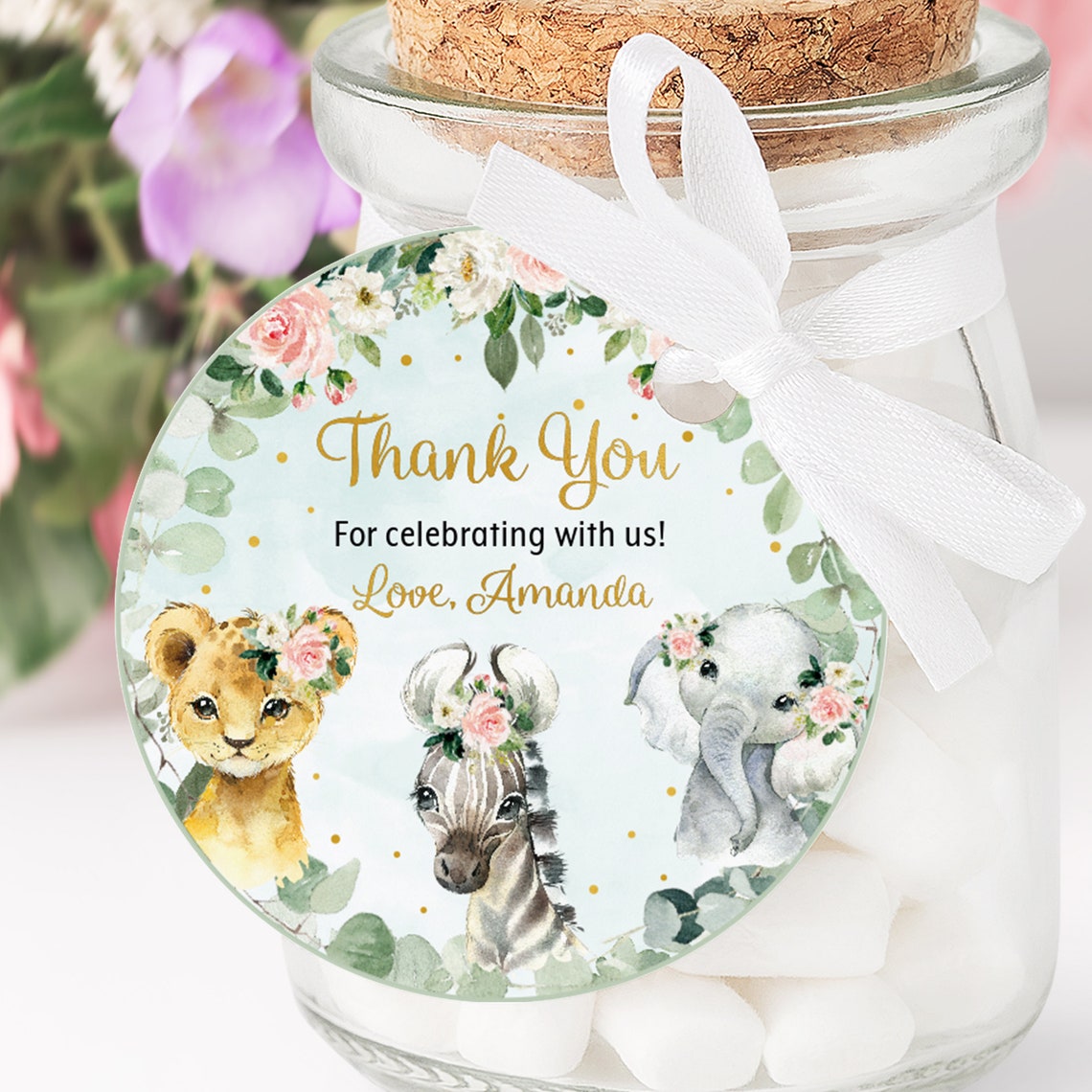 Safari Thank You Tag Baby Shower Thank You Tag Jungle Tahnk - Etsy