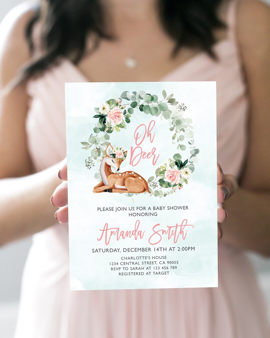 Deer Baby Shower Invitation Oh Deer Baby Shower Invitation Woodland ...